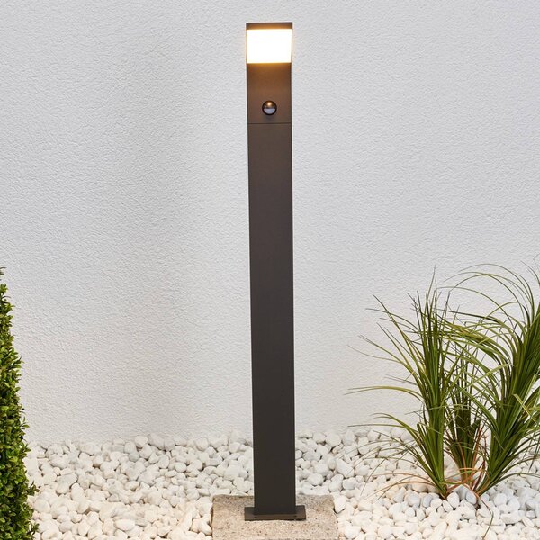 Lucande Timm LED ösvény lámpa, érzékelő, 100cm, antracit, IP54, Fekete, Alumínium, Modern
