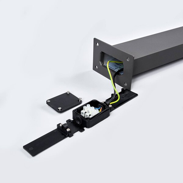 Lucande LED-es lámpa Marius, 100 cm-es oszloplámpa, Fekete, Alumínium, Modern