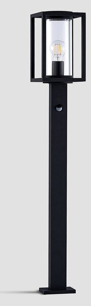 Lucande ösvény világítás Ferda, 100 cm, érzékelő, antracit, IP44, Fekete, Alumínium, Modern