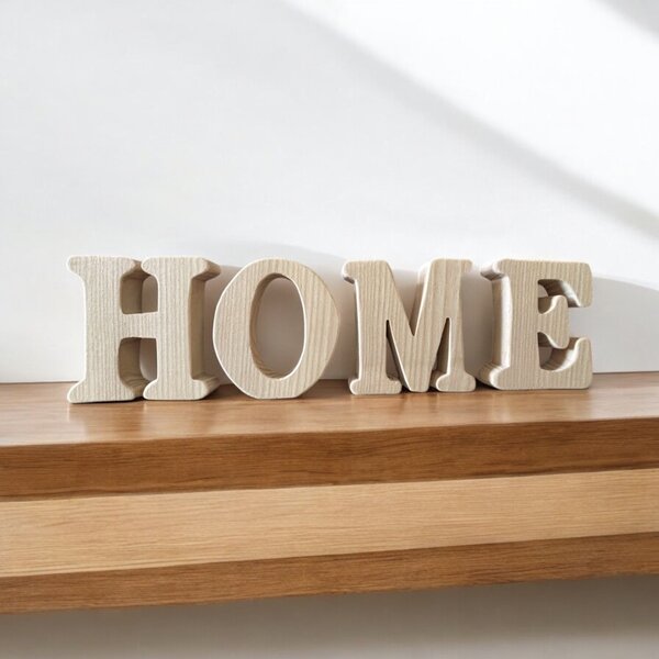 HOME betűsor fából különböző színekben