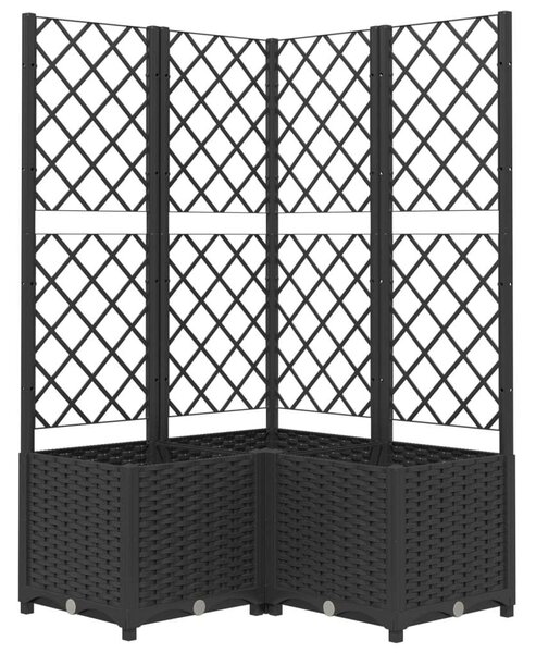 Barna polipropilén rácsos kerti ültetőláda 80 x 80 x 136 cm