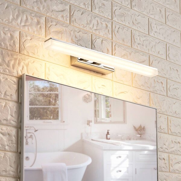 Lucande LED fürdőszoba fali lámpa Julie, 46cm, króm, fém, IP44, Fürdőszoba, Modern