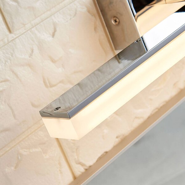 Lucande LED fürdőszoba fali lámpa Julie, 46cm, króm, fém, IP44, Fürdőszoba, Modern