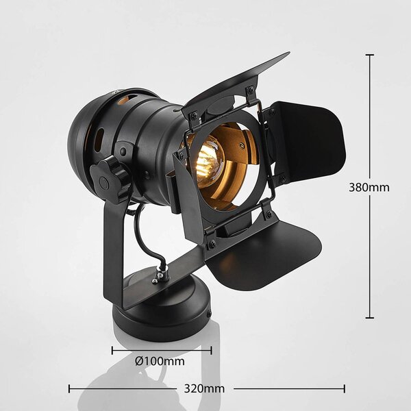 Lindby mennyezeti spotlámpa Tilen, 1 lámpás, fekete, fém, 38cm, dimmelhető, Fekete, Nappali / Étkező, fém