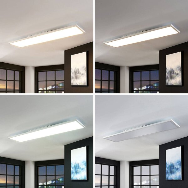 Arcchio LED panel Brenda, 120 x 30 cm, CCT, távvezérléssel, dimmelhető, Fehér / opál, Nappali / Étkező, Modern