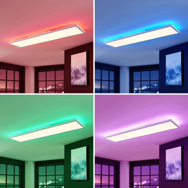 Arcchio LED panel Brenda, 120 x 30 cm, CCT, távvezérléssel, dimmelhető, Fehér / opál, Nappali / Étkező, Modern