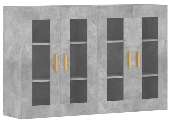 2 db betonszürke szerelt fa falra szerelhető szekrény