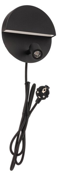 Trio Lighting Mario LED fali lámpa forgatható spotlámpával, Fekete, Nappali / Étkező, fém, Modern