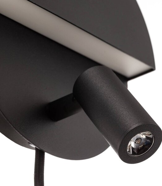 Trio Lighting Mario LED fali lámpa forgatható spotlámpával, Fekete, Nappali / Étkező, fém, Modern