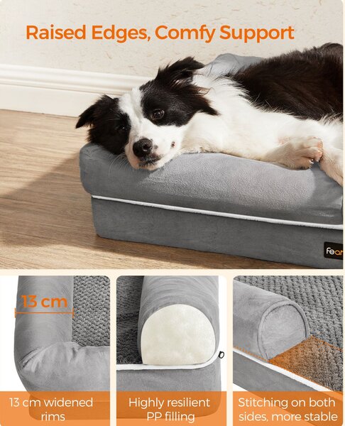 FEANDREA Ortopédikus Kutyafekhely Mosható Csúszásmentes Szürke
