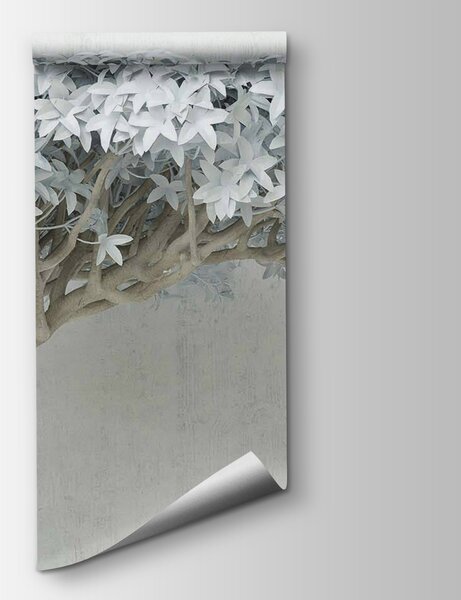 Fotótapéta Fehér fa fehér levelekkel, 3D fotótapéta, Népszerű fotótapéta, u42486 - Tapeko.hu