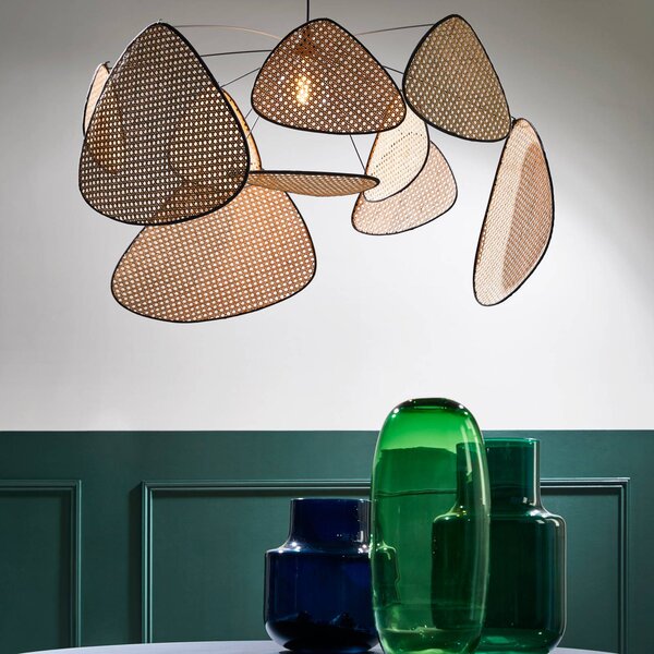 MARKET SET lógó világítás Screen XL, 60 cm, természetes, rattan, dimmelhető, Világos fa, Nappali / Étkező, Fa, Dizájn