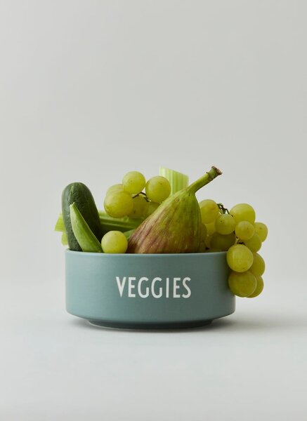 Veggies türkiz porcelántál, ø 12 cm - Design Letters