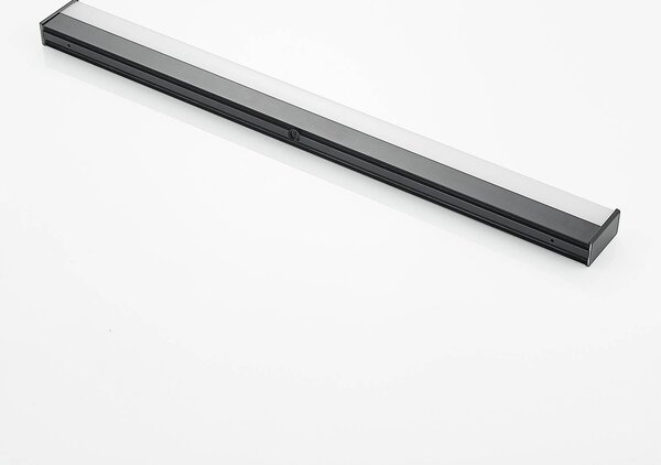 Lindby LED fürdőszoba fali lámpa Ulisan, 89 cm, fekete, szögletes, szögletes, Fekete, Fürdőszoba, Alumínium, Modern