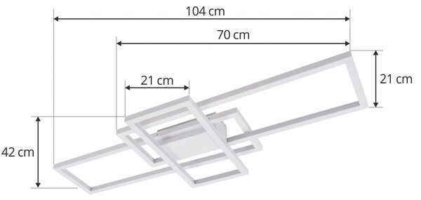 Lindby Poppy LED mennyezeti lámpa dimmerrel, dimmelhető, Fehér / opál, Nappali / Étkező, Alumínium, Modern