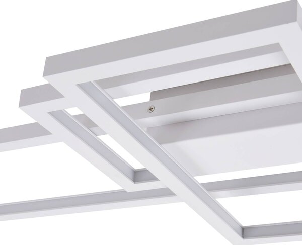 Lindby Poppy LED mennyezeti lámpa dimmerrel, dimmelhető, Fehér / opál, Nappali / Étkező, Alumínium, Modern