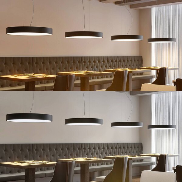 Arcchio Noabelle LED függő lámpa, fekete, 80 cm, dimmelhető, Fekete, Konyha, fém, Modern