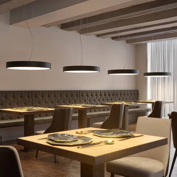 Arcchio Noabelle LED függő lámpa, fekete, 80 cm, dimmelhető, Fekete, Konyha, fém, Modern