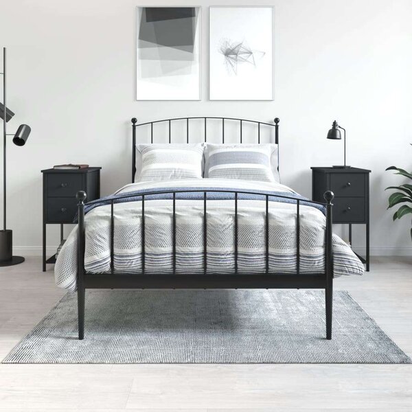 VidaXL Fekete Éjjeliszekrény Szett - 2 db - 32x42x70 cm