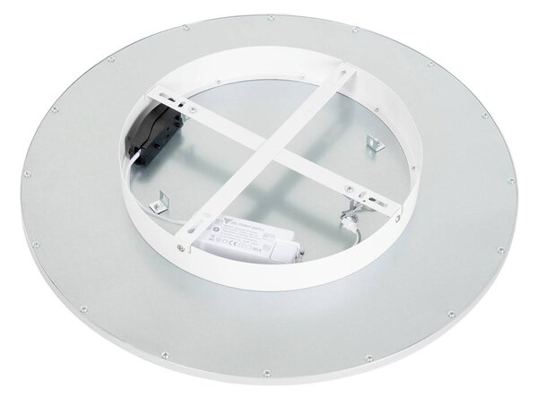 Lindby LED mennyezeti lámpa Narima, 4,000 K, Ø 50 cm, ezüst, Alu / szürke / cink, Konyha, Műanyag, Modern