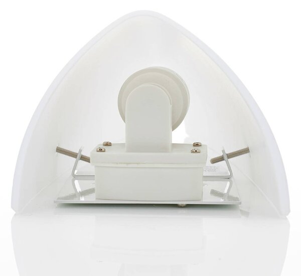 Fabas Luce Fehér fali lámpa Dedalo IP44, dimmelhető, Fehér / opál, Fürdőszoba, Üveg, Modern