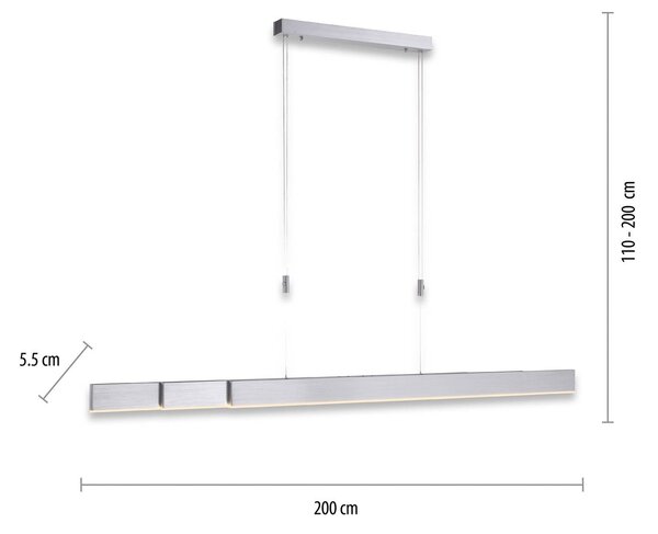 PURE LED lógó világítás Moto, gyémánt, dimmelhető, dimmelhető, Alu / szürke / cink, Nappali / Étkező, fém, Modern