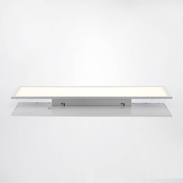 Lindby LED panel Quais, 80 x 30 cm, fehér, fém, 4,000K, Fehér / opál, Konyha, Alumínium, Modern