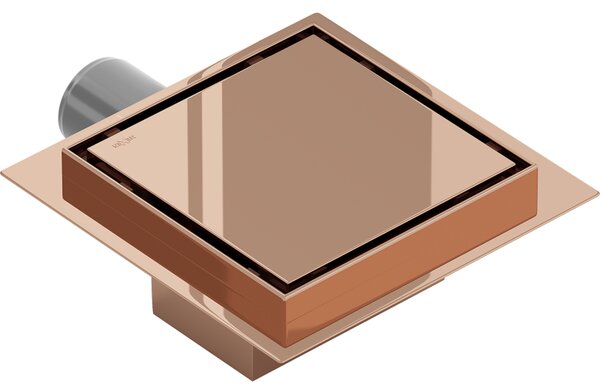 Mexen Flat-Q M13, négyzet alakú padlólefolyó 15×15 cm, rozéarany, 1610015