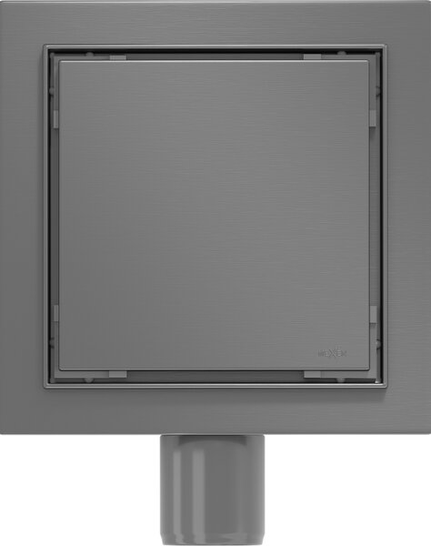 Mexen Flat-Q, pontszerű padlóösszefolyó 12 cm, grafit matt, 1E10012