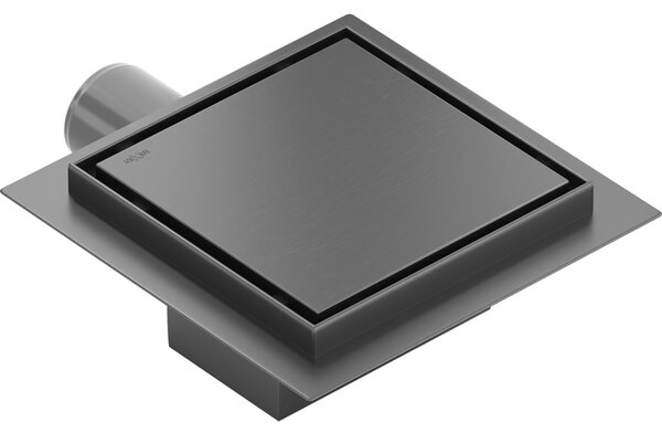 Mexen Flat-Q, pontszerű padlóösszefolyó 12 cm, grafit matt, 1E10012