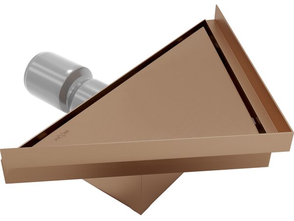 Mexen Flat-T, pontszerű padlóösszefolyó 20 cm, matt réz, 1C10320