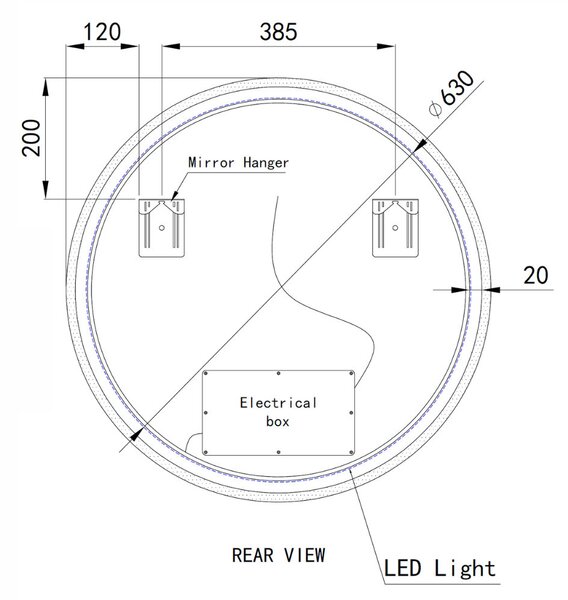 Kerek Led tükör Ø70cm Welland Alpha | Fényerő + színhőfok állítás