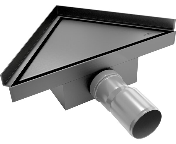 Mexen Flat-T, pontszerű padlóösszefolyó 20 cm, grafit matt, 1E10320