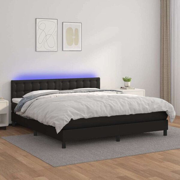 VidaXL LED-es Ágy - Műbőr - 180x200 cm