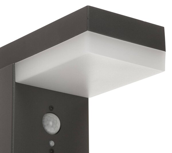 Lindby LED-es szolár lámpa Chioma, antracit, érzékelővel, Alu / szürke / cink, Rozsdamentes acél, Modern