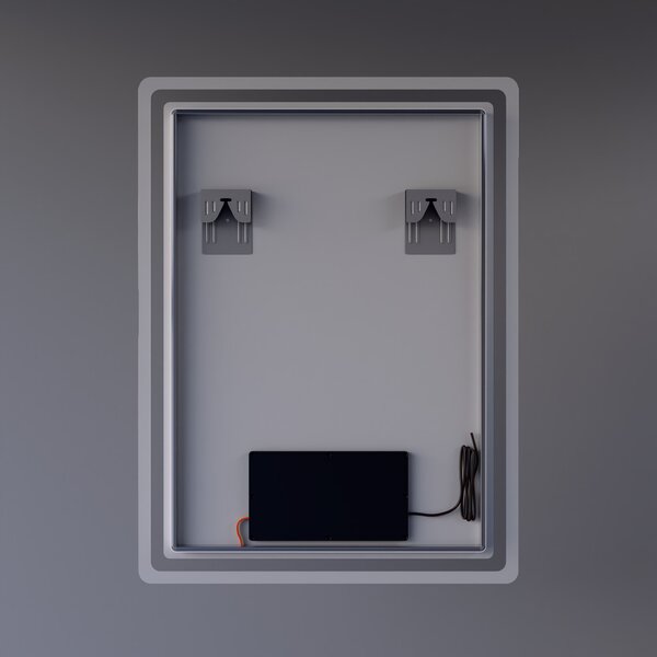 60x80cm álló fürdőszobai LED tükör | Óra - Fényerő és színhőmérséklet szabályozás
