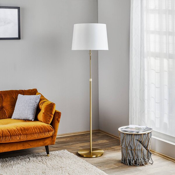 Trio Lighting Állítható magasságú állólámpa Lyon húzókapcsolóval, Sárgaréz / arany, Nappali / Étkező, fém, Modern