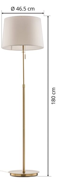 Trio Lighting Állítható magasságú állólámpa Lyon húzókapcsolóval, Sárgaréz / arany, Nappali / Étkező, fém, Modern