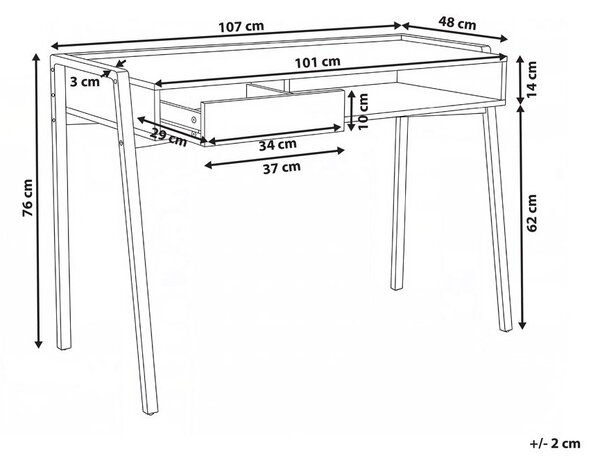 Íróasztal KOFOTEN Fehér 107 cm 48 cm