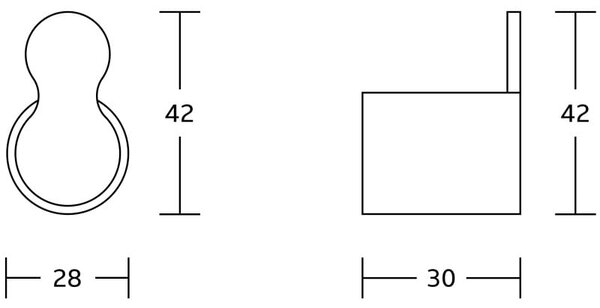 Mexen Base törölközőkampó, króm - 7088235-00