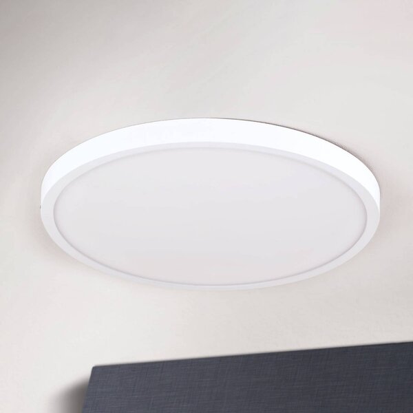 ORION Ultra lapos LED mennyezeti lámpa Lero Ø 40 cm, dimmelhető, Fehér / opál, Nappali / Étkező, Alumínium, Modern