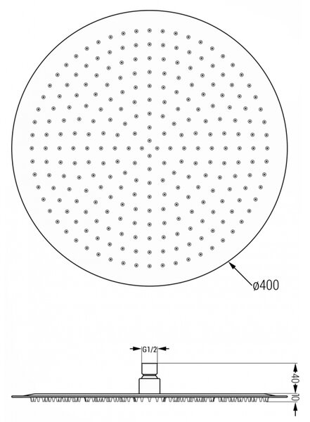 Mexen rozsdamentes acél zuhanyfej kerek 40 cm, króm, 79240-00