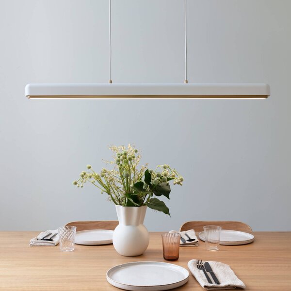 UMAGE LED-es függesztett lámpa Hazel Branch, fehér/réz, 100 cm, dimmelhető, Fehér / opál, Nappali / Étkező, Alumínium, Modern