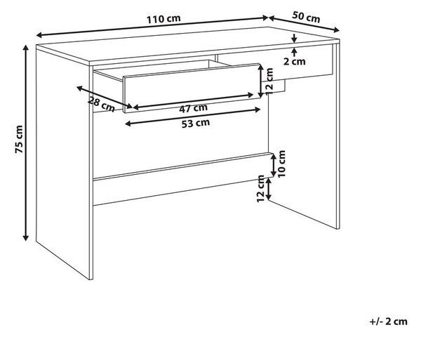 Íróasztal RONDANE 110 cm 50 cm Fehér