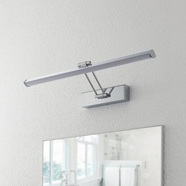 Lindby Sanya LED tükör lámpa, 60 cm, Króm / ezüst, Fürdőszoba, fém, Modern