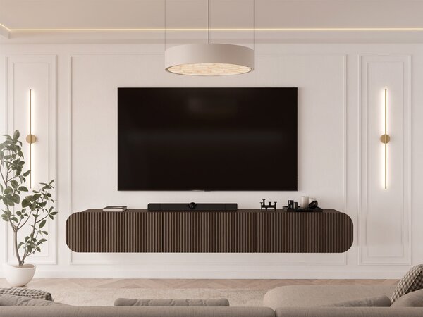 TV-állvány Comfivo Amorus, Közepes sűrűségű farostlemez, Laminált forgácslap, 36x239x36cm, Sötét tölgy