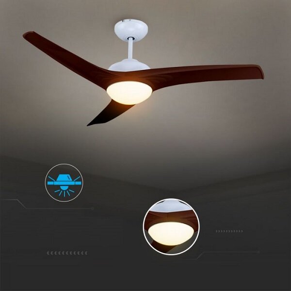 Barna mennyezeti ventilátor 35W LED lámpával 15W 3in1