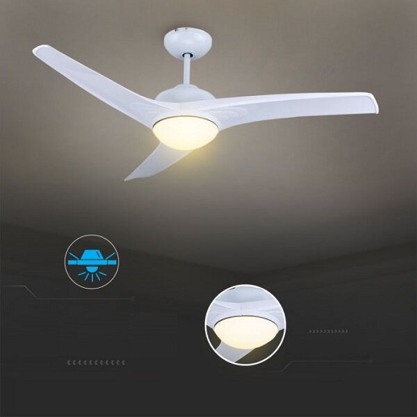 Fehér mennyezeti ventilátor 35W LED lámpával 15W 3in1