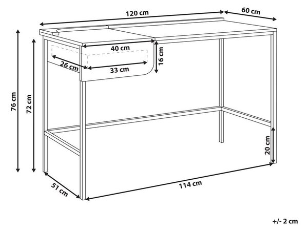 Íróasztal OCATE Fehér 120 cm 60 cm