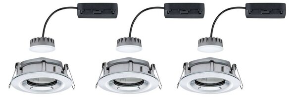 Paulmann Nova Plus 3 db LED spotlámpa, kerek, króm, dimmelhető, Króm / ezüst, Folyosó, Alumínium, Modern